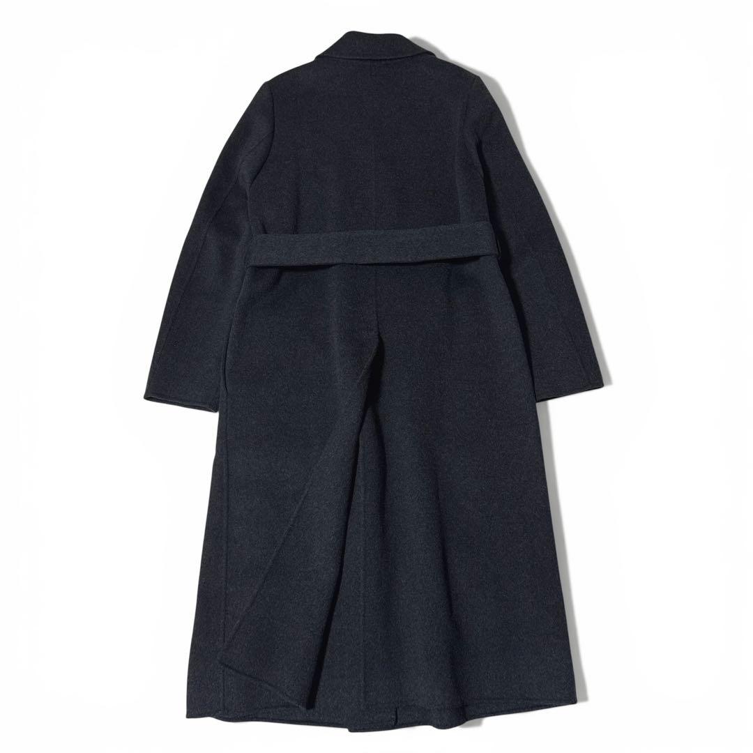 極美品✨️定価12万　エポカ　ダブルフェイスコート　チャコール　ベルト　40