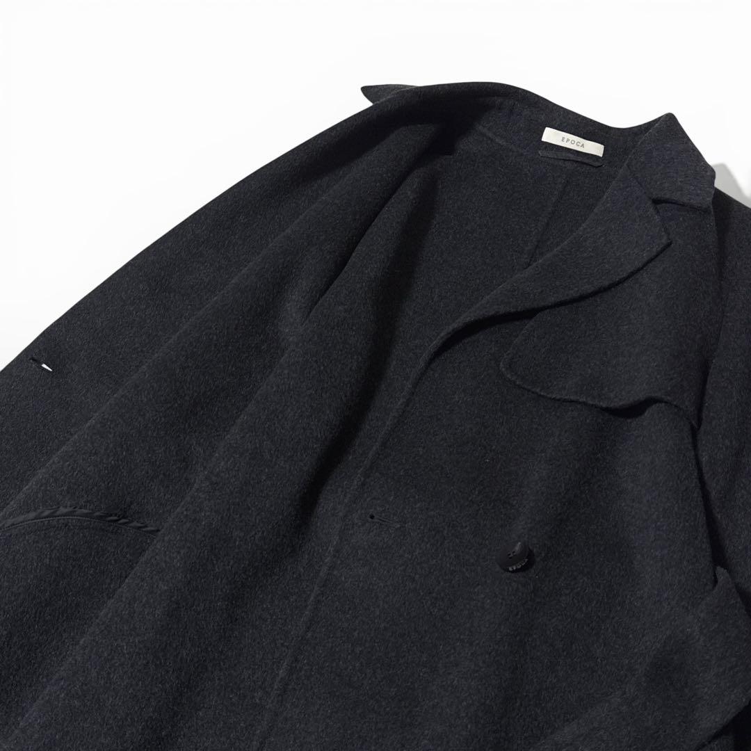 極美品✨️定価12万　エポカ　ダブルフェイスコート　チャコール　ベルト　40