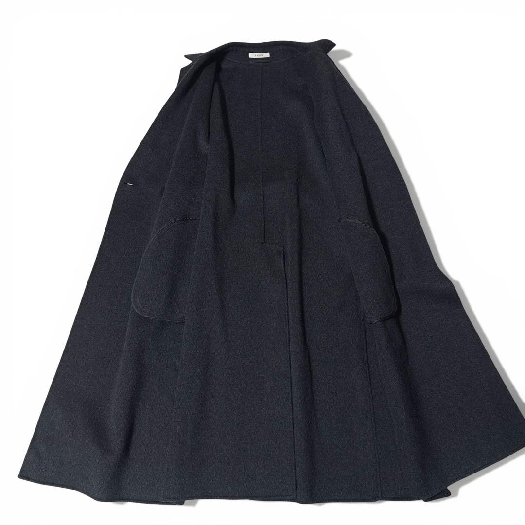 極美品✨️定価12万　エポカ　ダブルフェイスコート　チャコール　ベルト　40