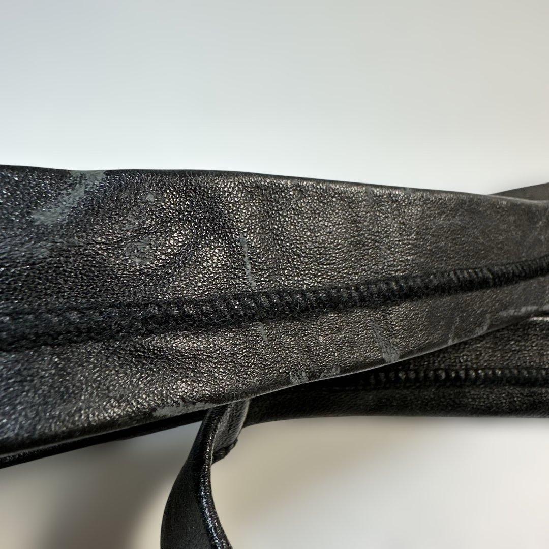 agnès b.homme PARIS アニエスベー レザー ネクタイ ブラック