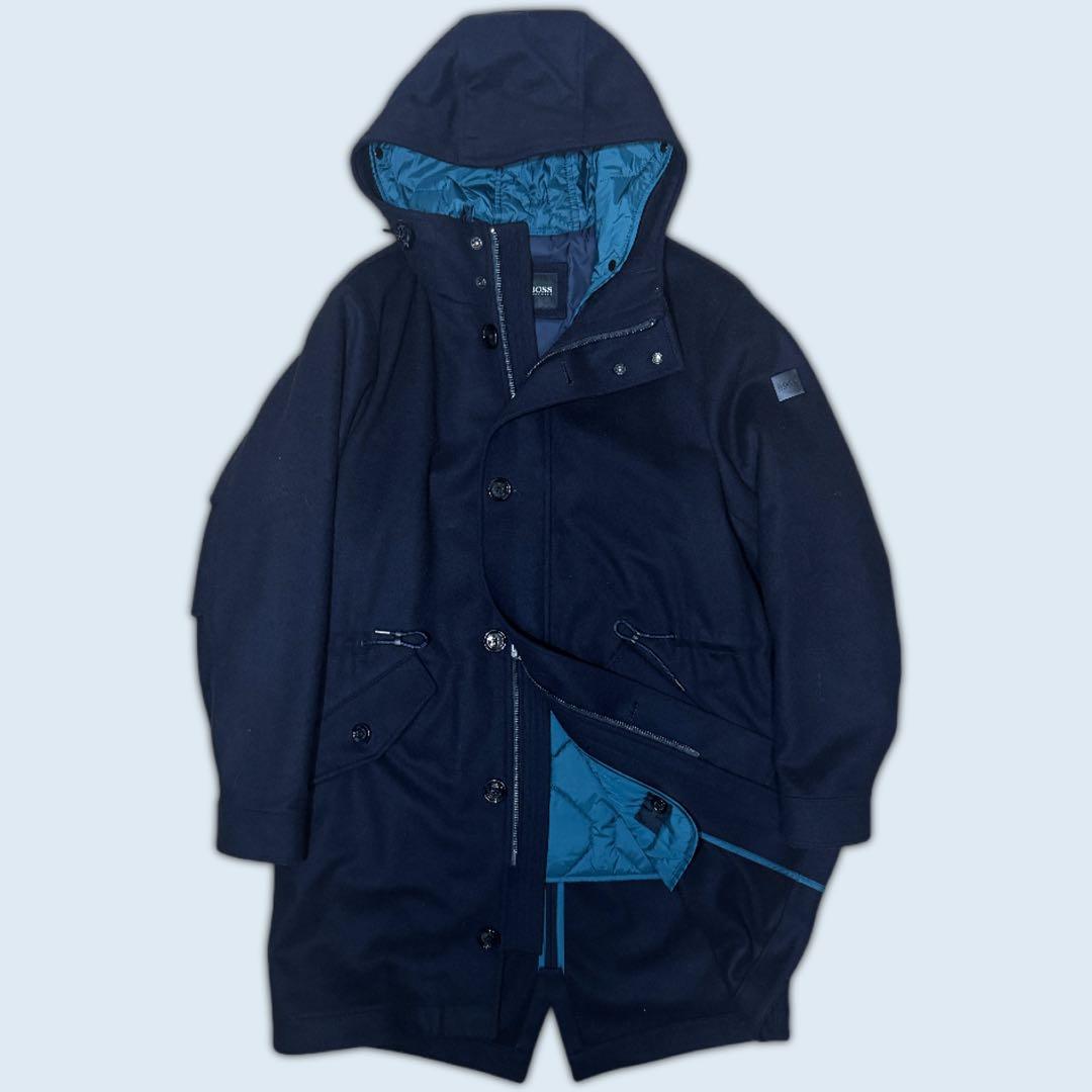 ✨美品 HIGO BOSS カシミヤ混 プリマロフト ライナー付 コート 48