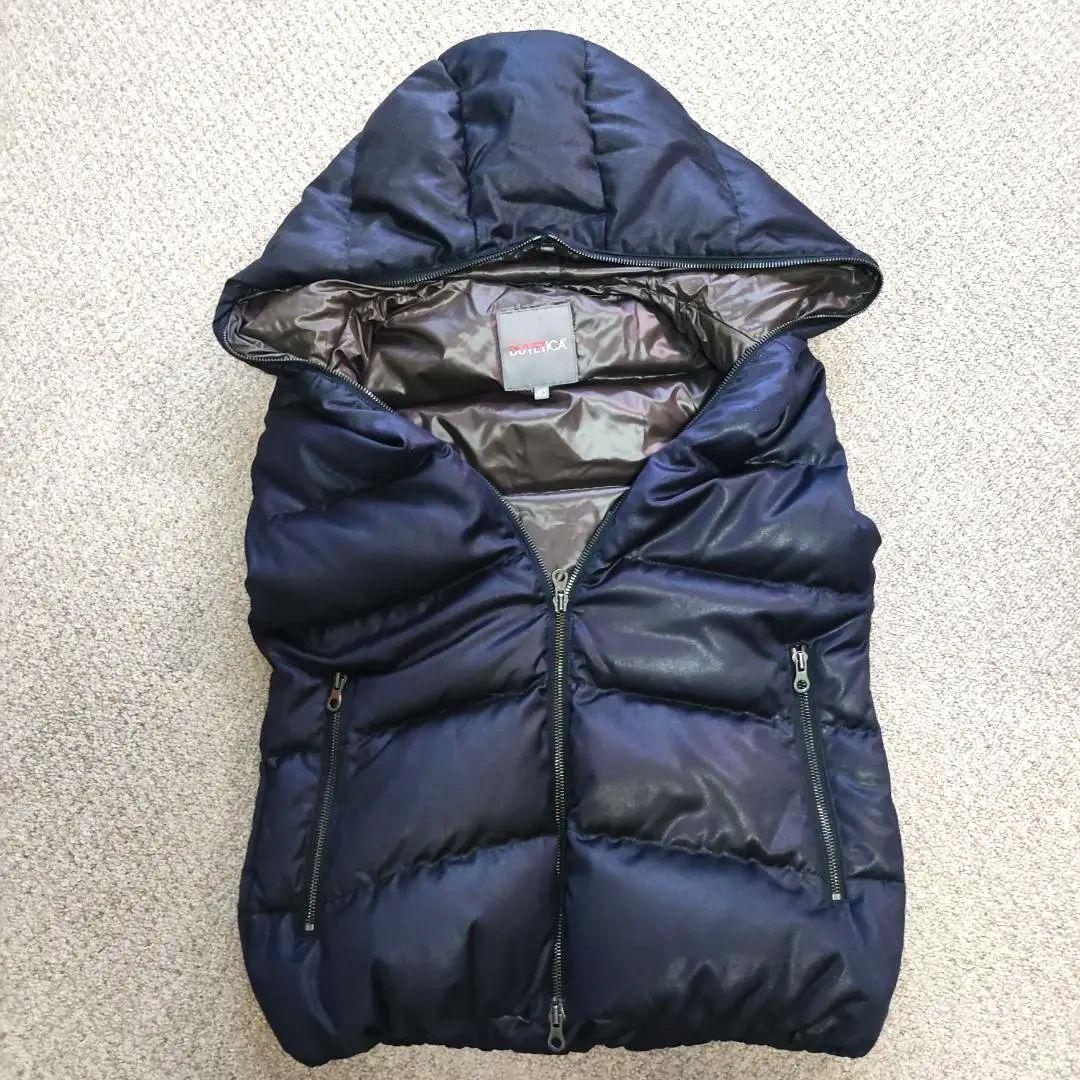 美品 デュベティカ ダウンベスト FEBEDUE 紺 40 レディースL 544