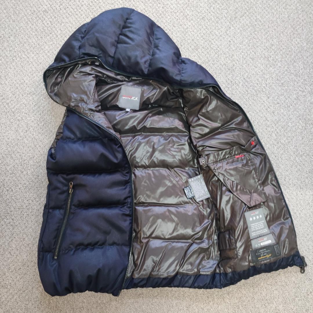 美品 デュベティカ ダウンベスト FEBEDUE 紺 40 レディースL 544