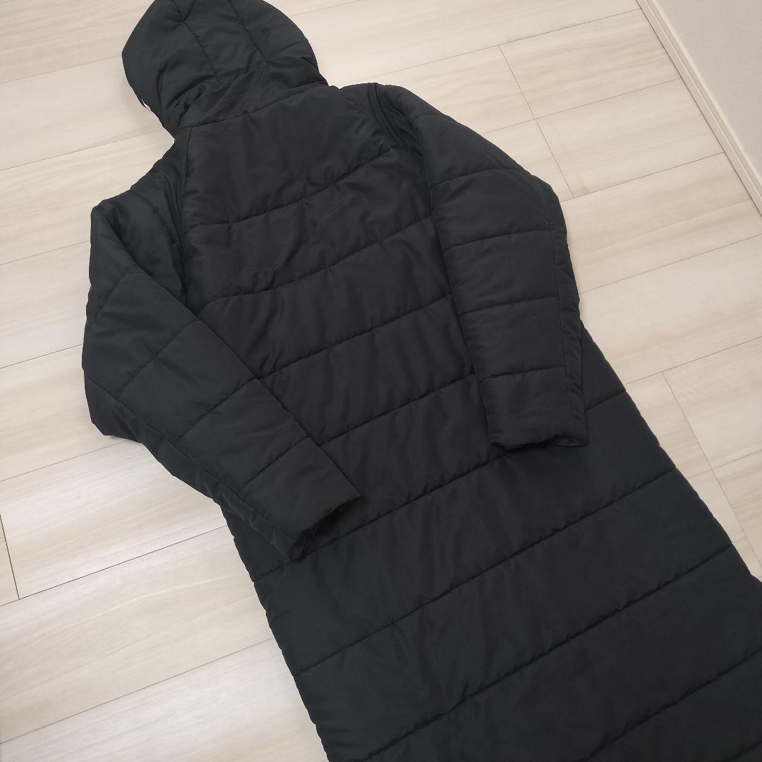 NEW BALANCE　ウインドパデットロングコート　ベンチコート　黒　M　中綿