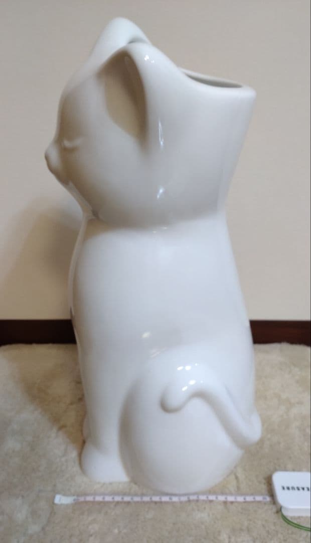 ❣ポルトガル製【可愛い猫型傘立て】陶器 白系