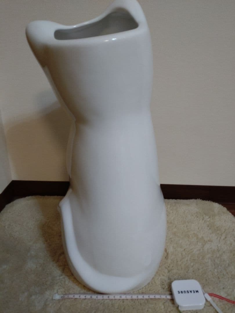 ❣ポルトガル製【可愛い猫型傘立て】陶器 白系