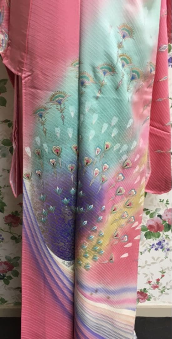 ワ【12-8】npps◆未着用◆正絹◆振袖５点セット