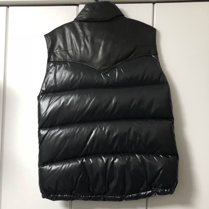 ナンバーナイン number (n)ine ダウンベスト レザー 黒 2