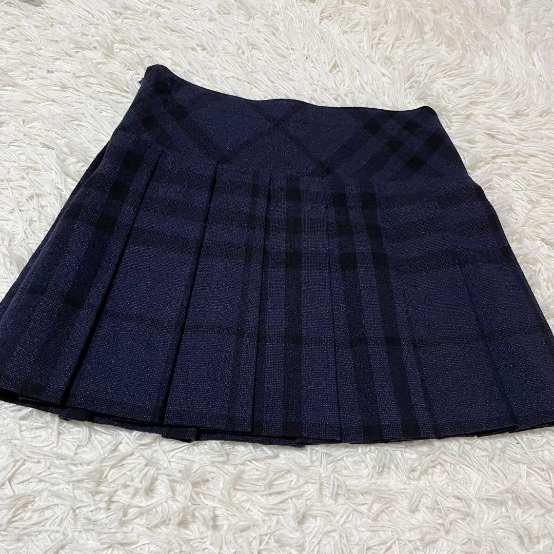 【花】バーバリーチルドレン フォーマル スカート チェック プリーツ