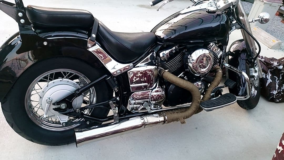 ドラッグスタークラシック400マフラー ステンレススチール マフラー 二重出力