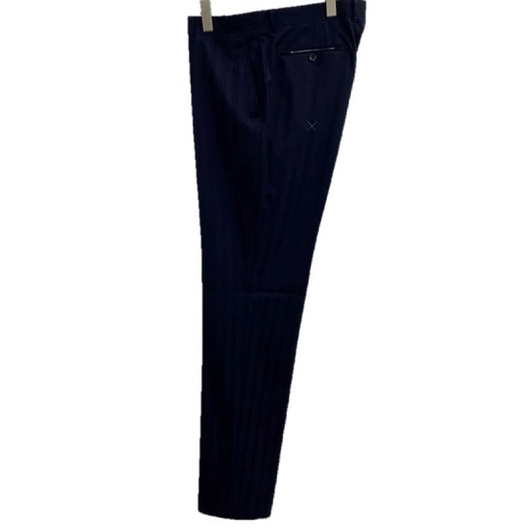 スーツ　ビジネス　ネイビー　ストライプ　ジャケット　スラックス　AB8