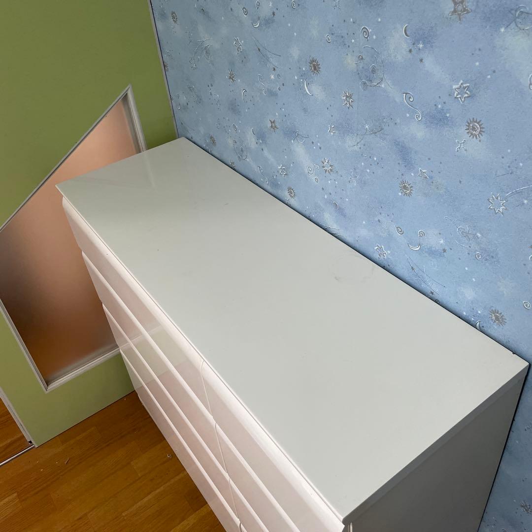 ホワイト 4段2列 チェスト 119.5cm