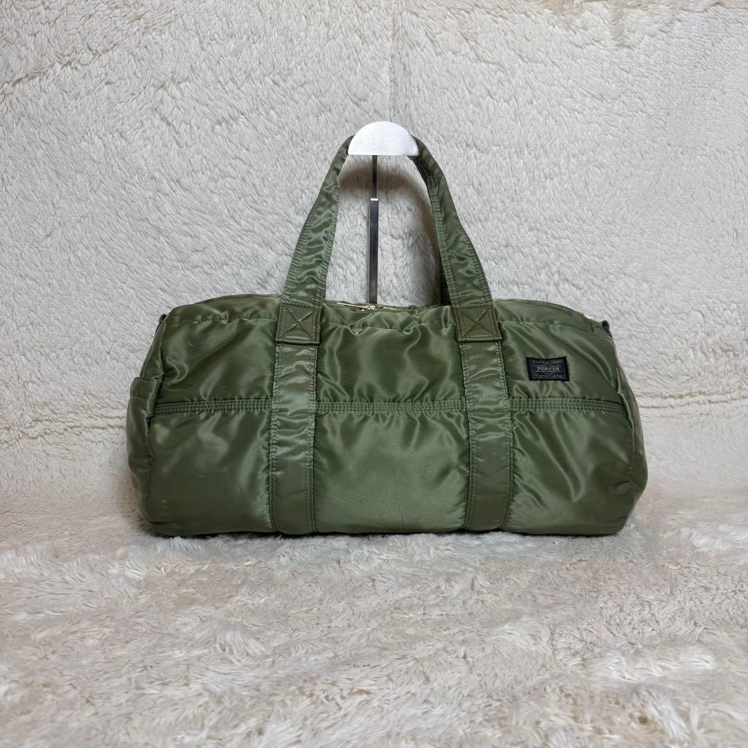 美品　PORTER　ポーター　タンカー　ダッフル　ドラムバッグ　セージグリーン