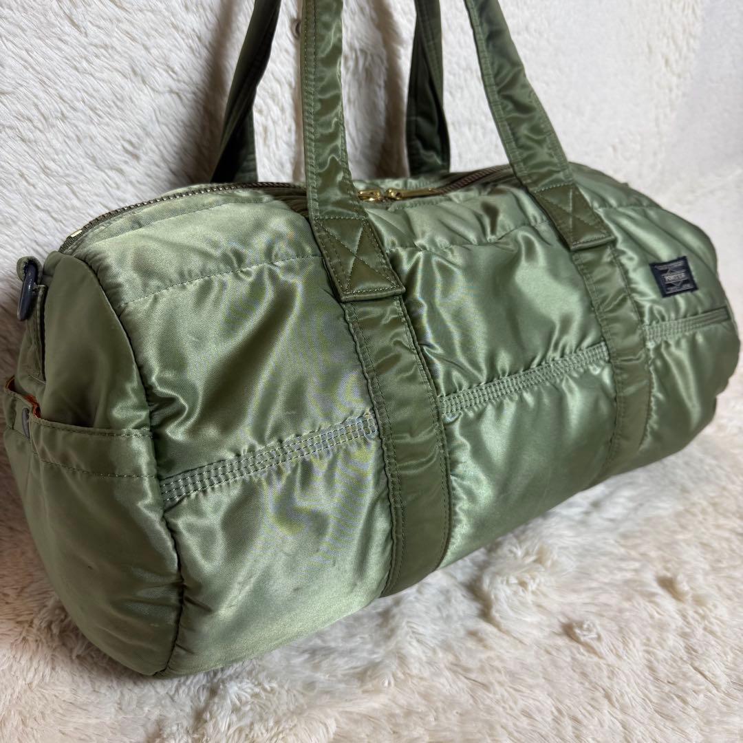 美品　PORTER　ポーター　タンカー　ダッフル　ドラムバッグ　セージグリーン