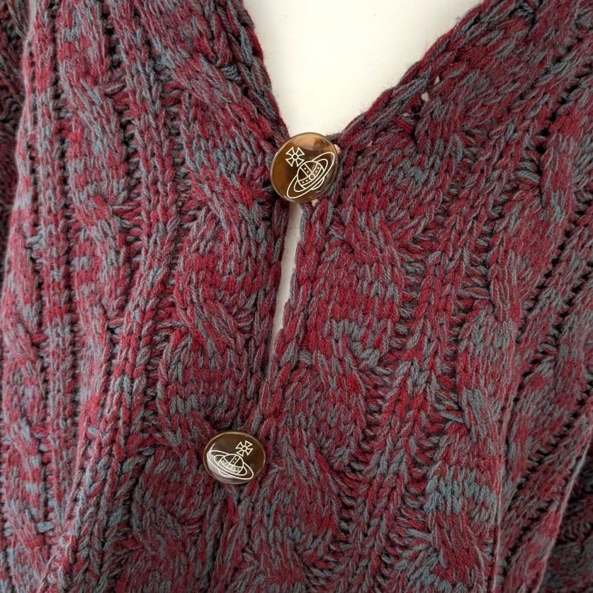 Vivienne Westwood ケーブル編み ニットショール オーブボタン