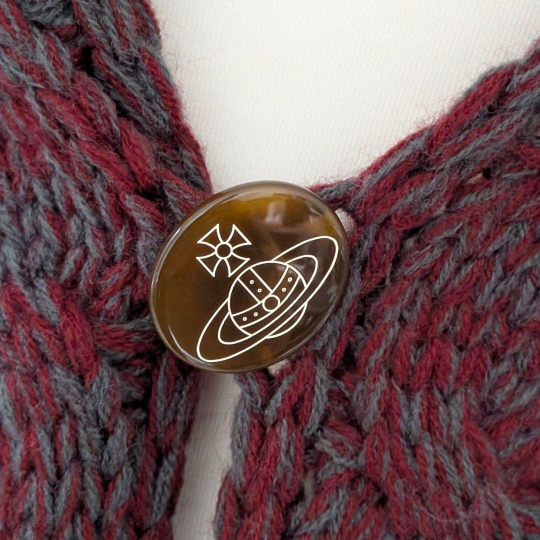 Vivienne Westwood ケーブル編み ニットショール オーブボタン