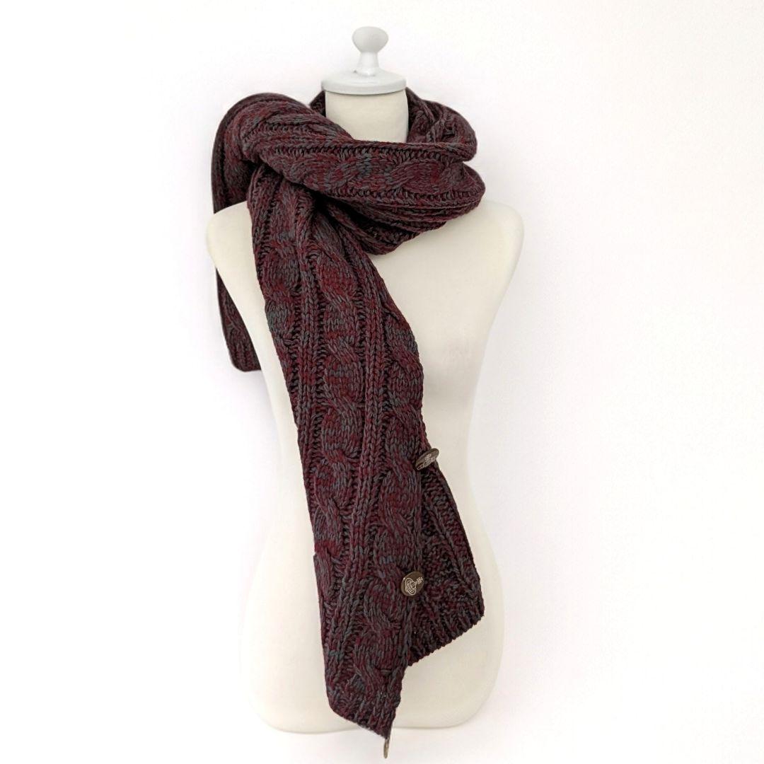 Vivienne Westwood ケーブル編み ニットショール オーブボタン