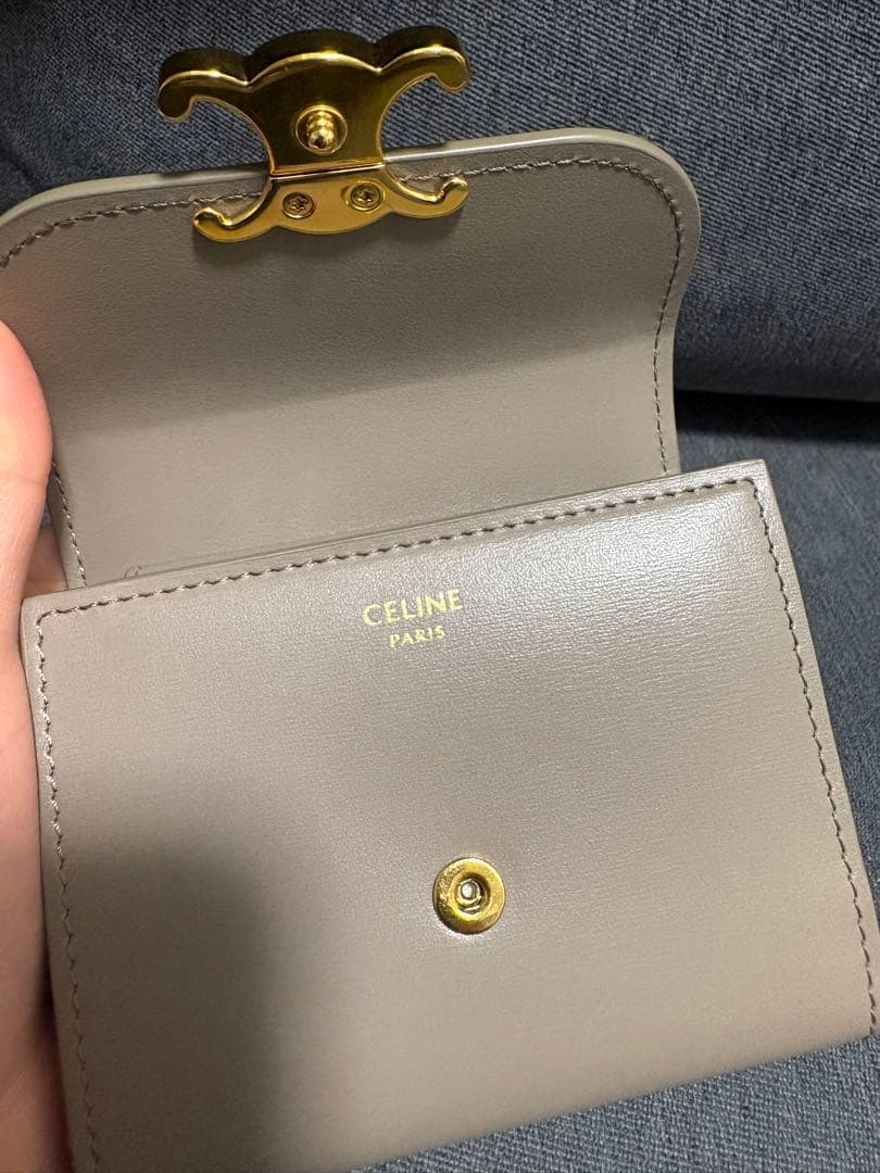 CELINE スモールフラップウォレット トリオンフ　シャイニーカーフ　スキン