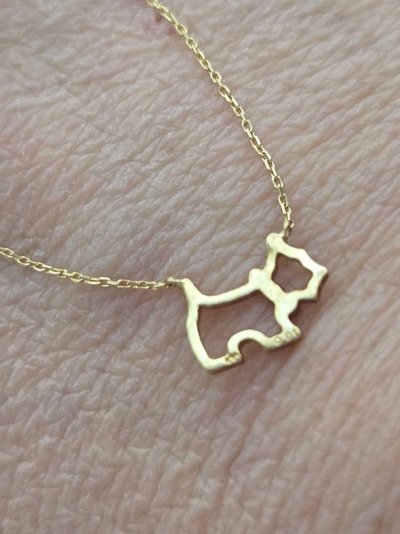 美品✨AGATHA K10 ゴールド テリア　ダイヤモンドネックレス