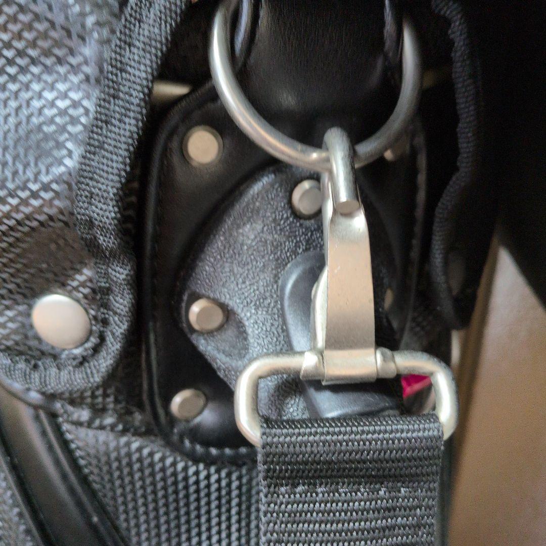 送料無料/美品　TOURSTAGE キャディバッグ 黒/赤