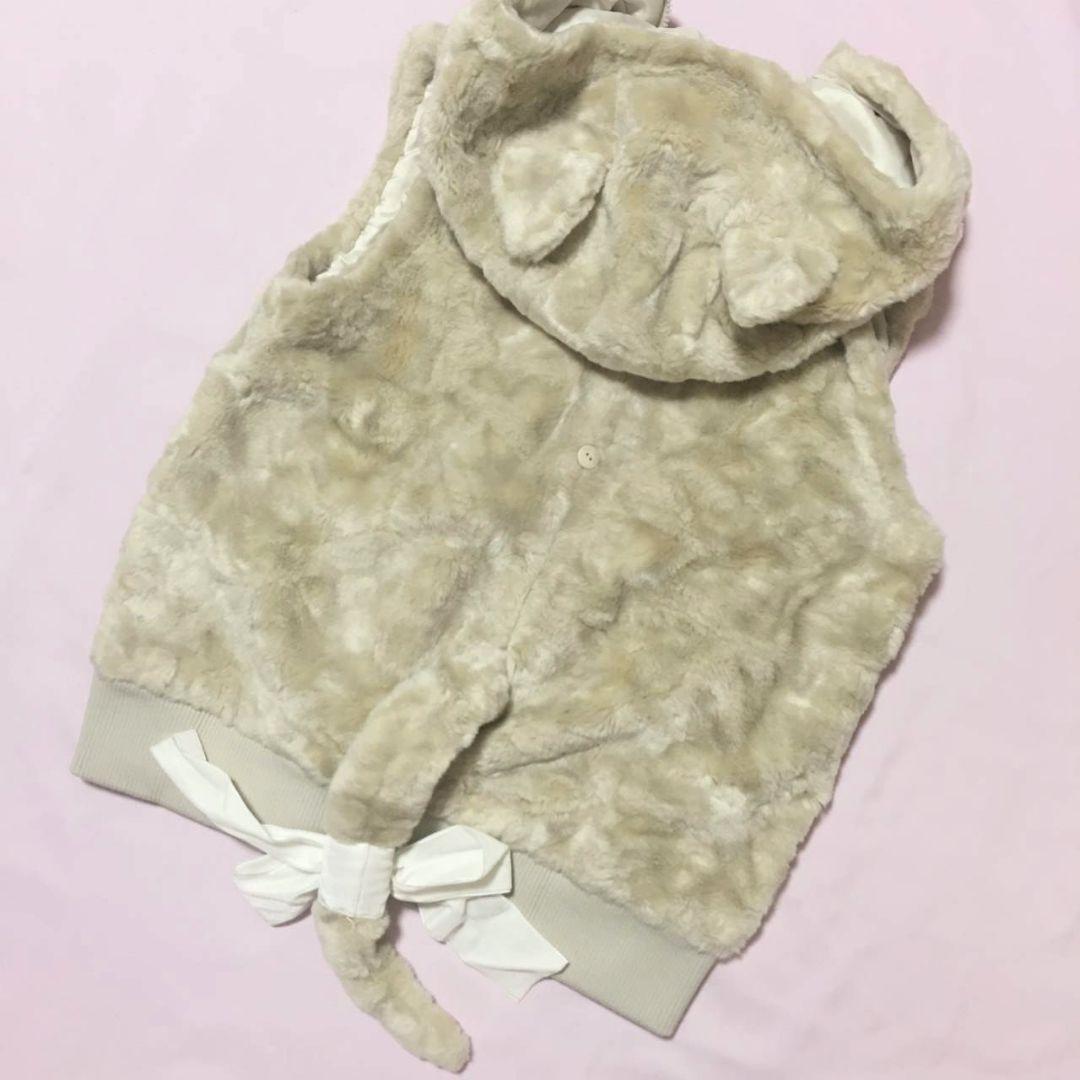 PINK HOUSE ねこ耳 ベスト ベージュ ピンクハウス 猫 ぬいぐるみ