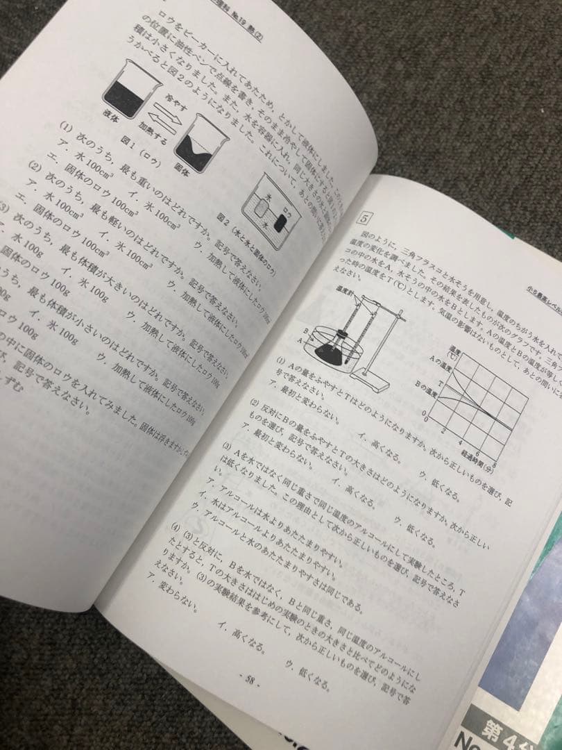 希学園　小5　理科　最高レベル演習　第1～第4分冊　中古　２０２３年使用