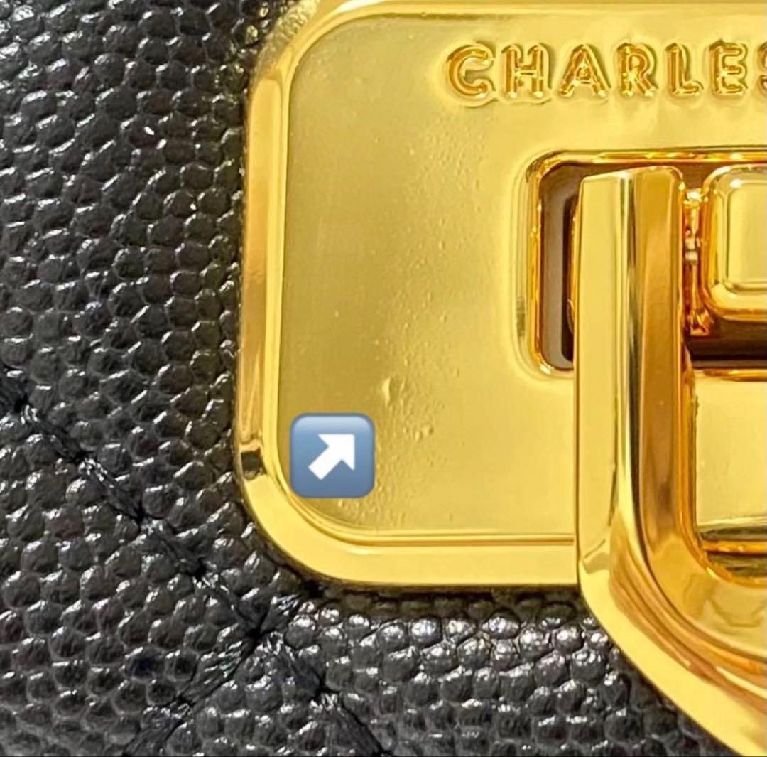 Charles &Keith キルトチェーンストラップバッグ/ブラック