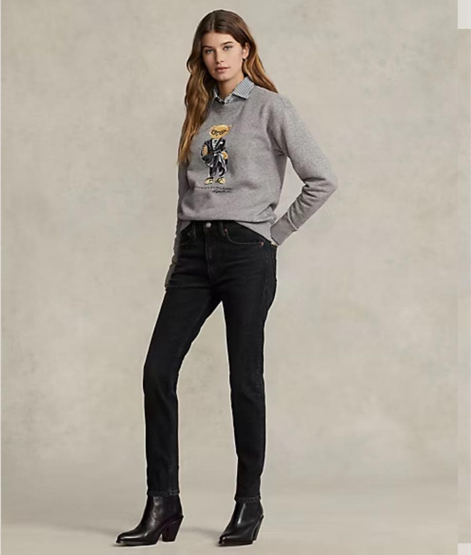 現行 ラルフローレン ポロベア フリースクルーネック 裏起毛 トレーナー M