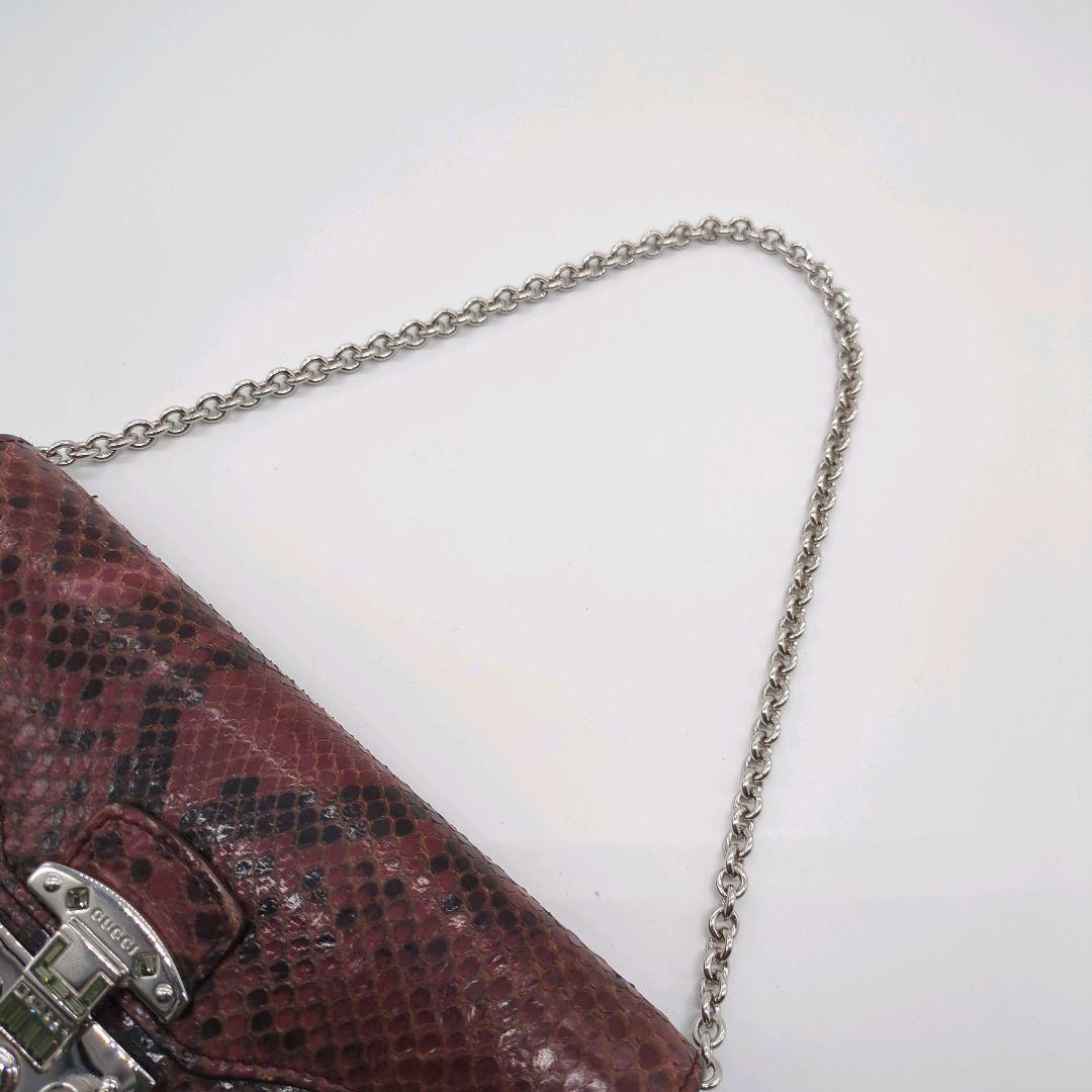 【入手困難・箱付き】グッチ☆チェーンウォレット 長財布 パイソン L字ジップ