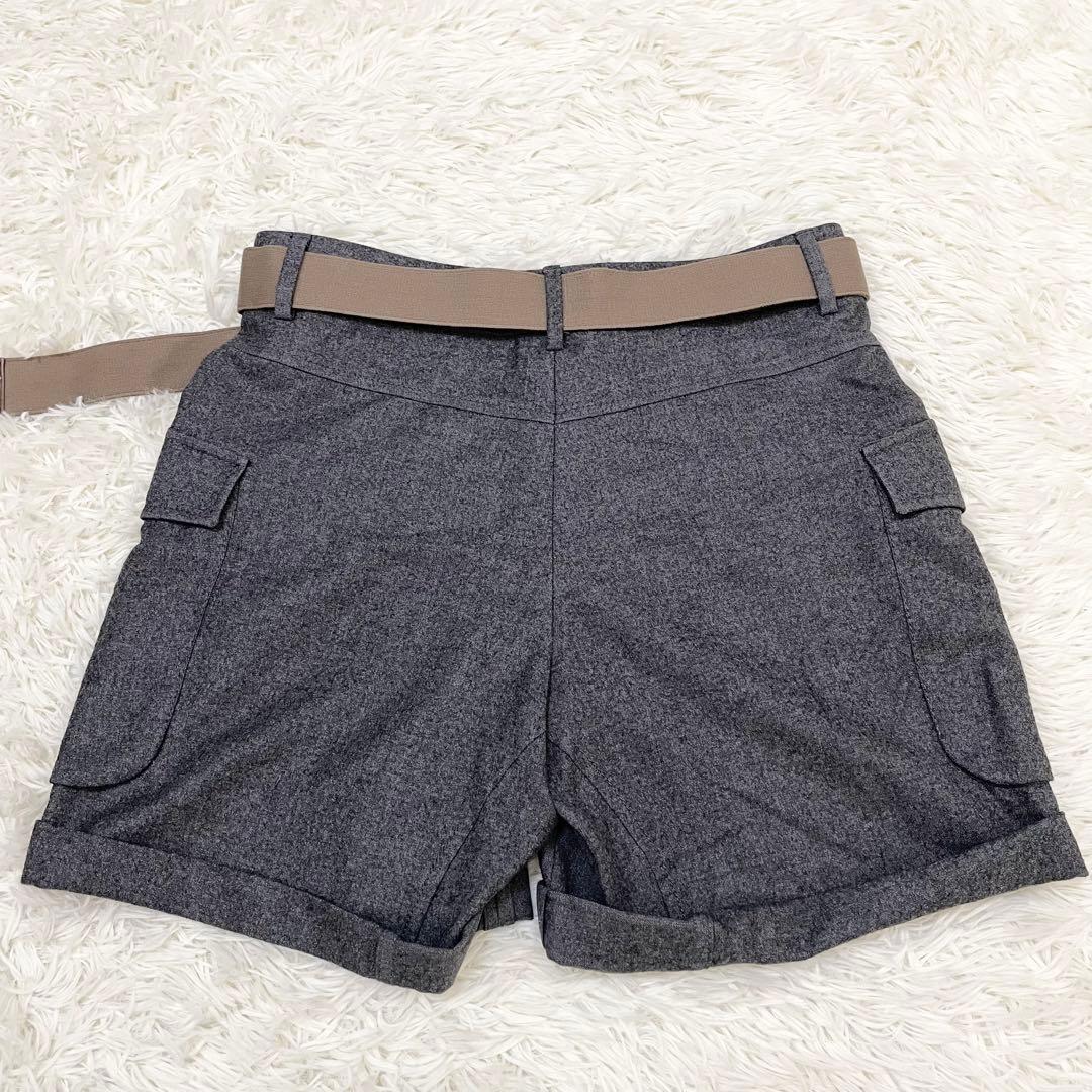 ブルネロクチネリ【美品】ショートパンツ L位 イタリア製 グレー ベルト付