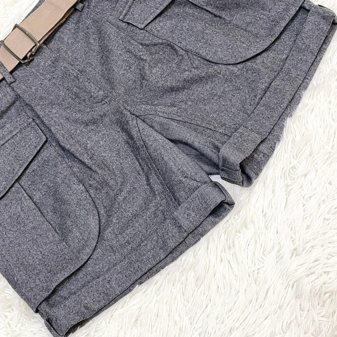 ブルネロクチネリ【美品】ショートパンツ L位 イタリア製 グレー ベルト付