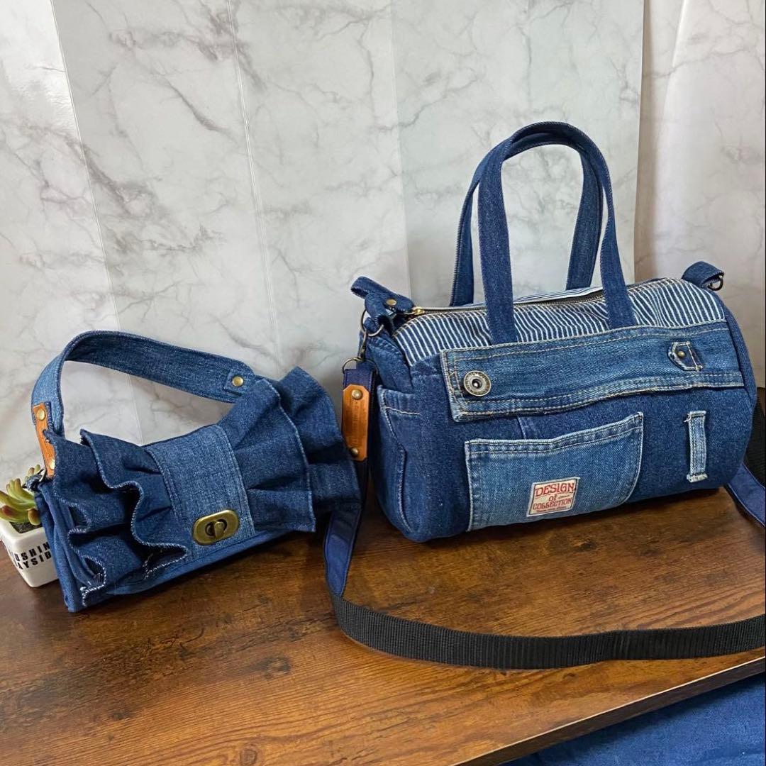 No.15 専用ページ*デニムリメイク【フリル付き長財布＆ボストンバッグ】