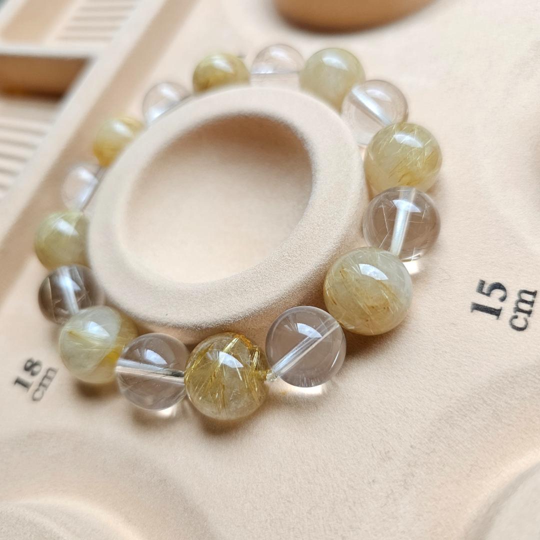 【プリオ】ゴールドルチル シルバールチル ブレスレット【大玉】