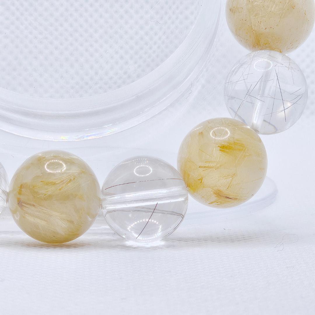 【プリオ】ゴールドルチル シルバールチル ブレスレット【大玉】