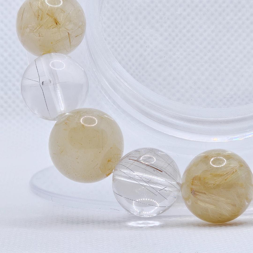 【プリオ】ゴールドルチル シルバールチル ブレスレット【大玉】