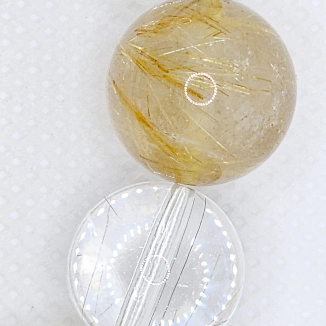 【プリオ】ゴールドルチル シルバールチル ブレスレット【大玉】