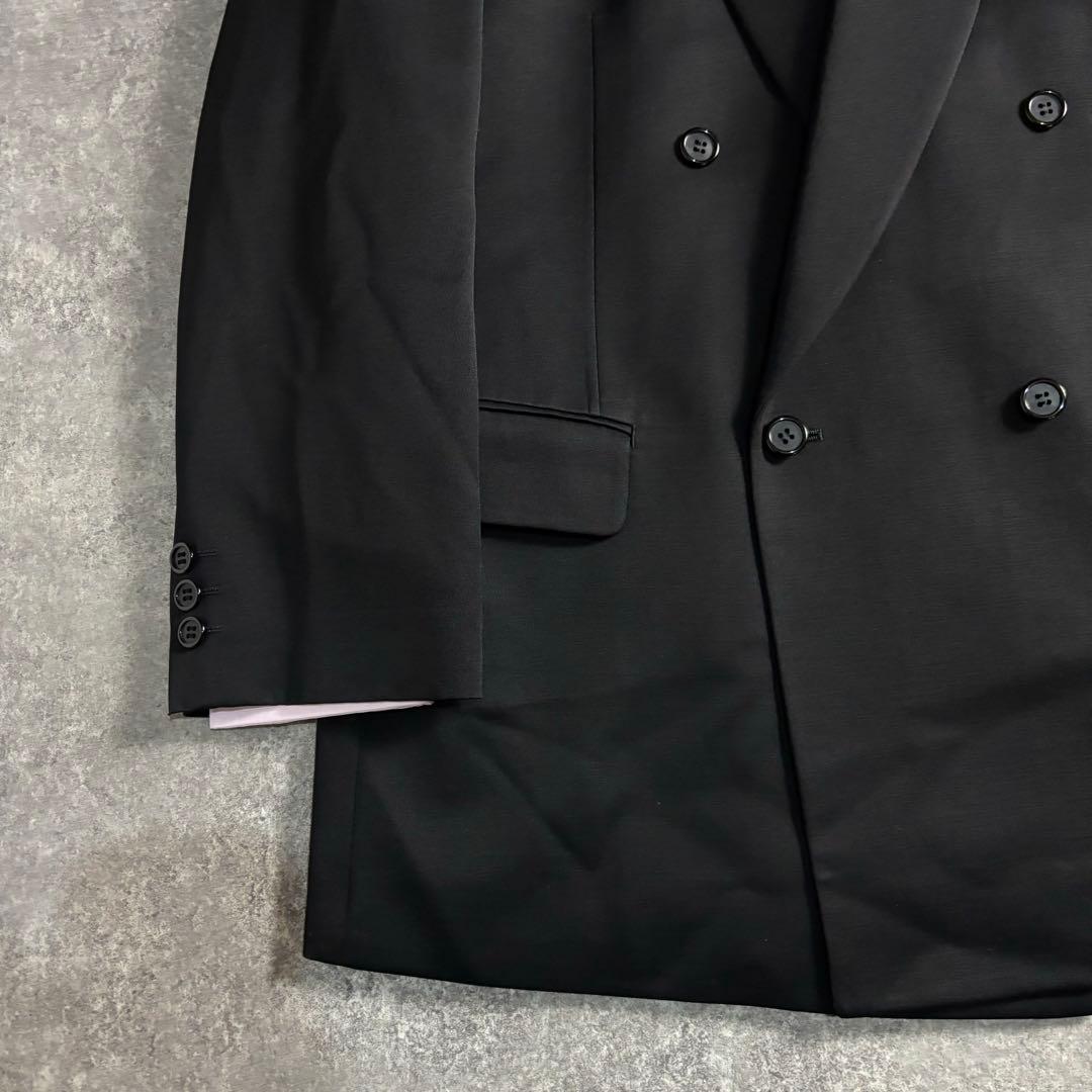 【vintage】セットアップ ダブルスーツ ブラック 極上ウール