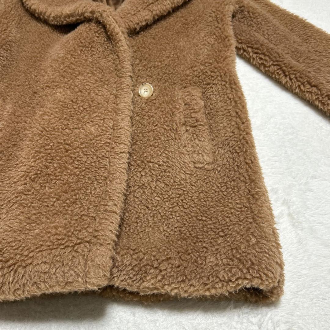 超高級 MaxMara マックスマーラ シルク キャメル テディベア ボアコート