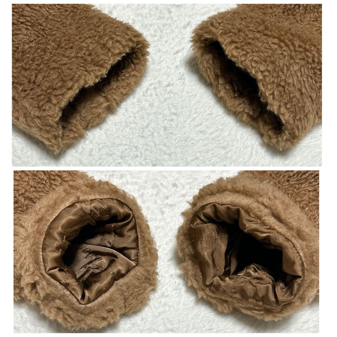 超高級 MaxMara マックスマーラ シルク キャメル テディベア ボアコート