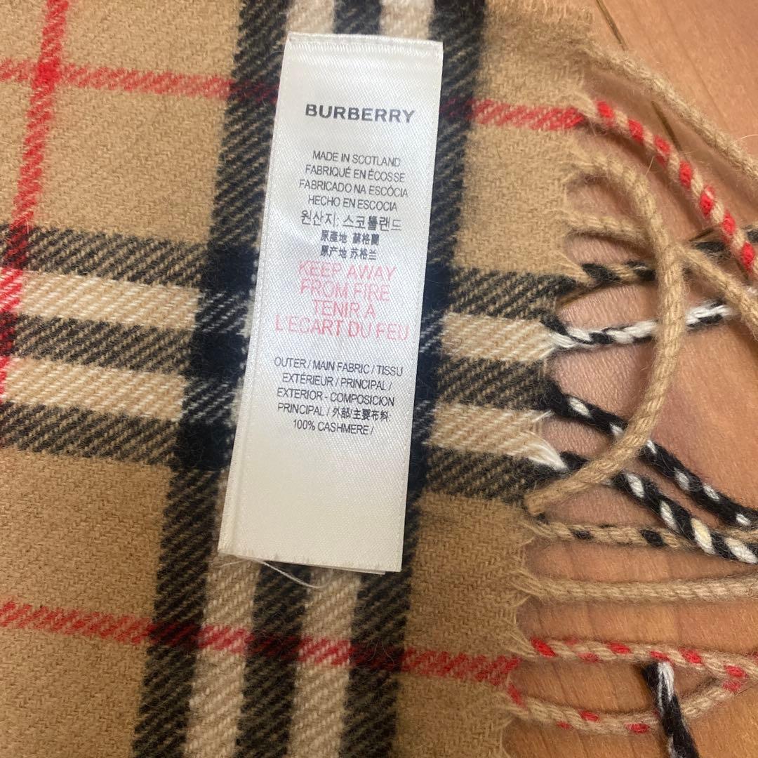 BURBERRY チェック柄カシミヤマフラー 127x20cm