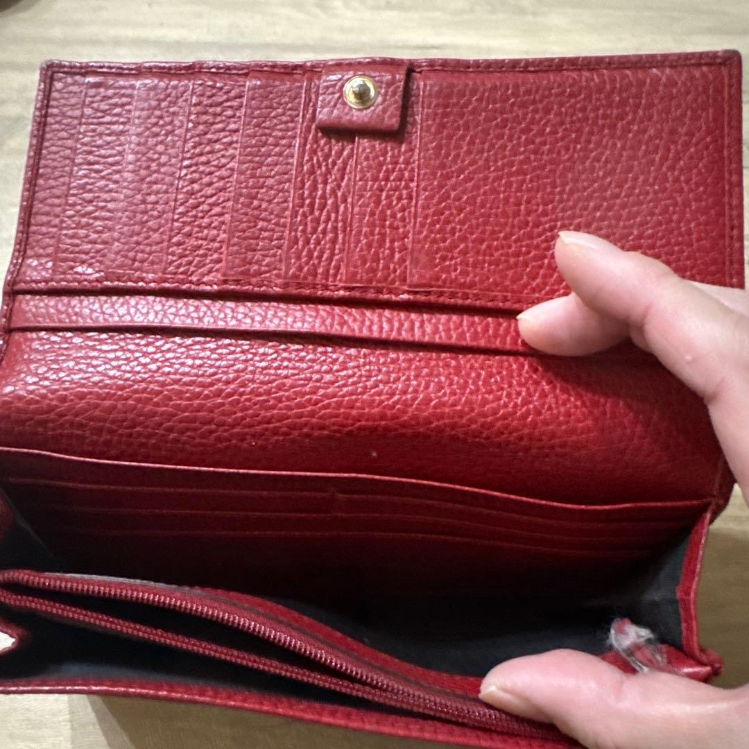 GUCCI 長財布 ベージュ/レッド
