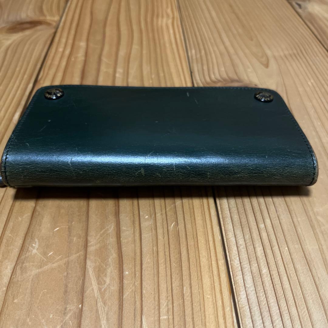 アディクトクローズ　ロングウォレット　トラッカーウォレット　美品グリーン　値下げ