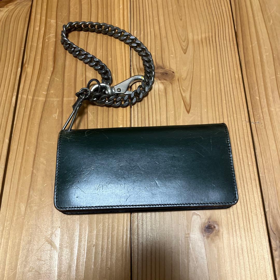 アディクトクローズ　ロングウォレット　トラッカーウォレット　美品グリーン　値下げ