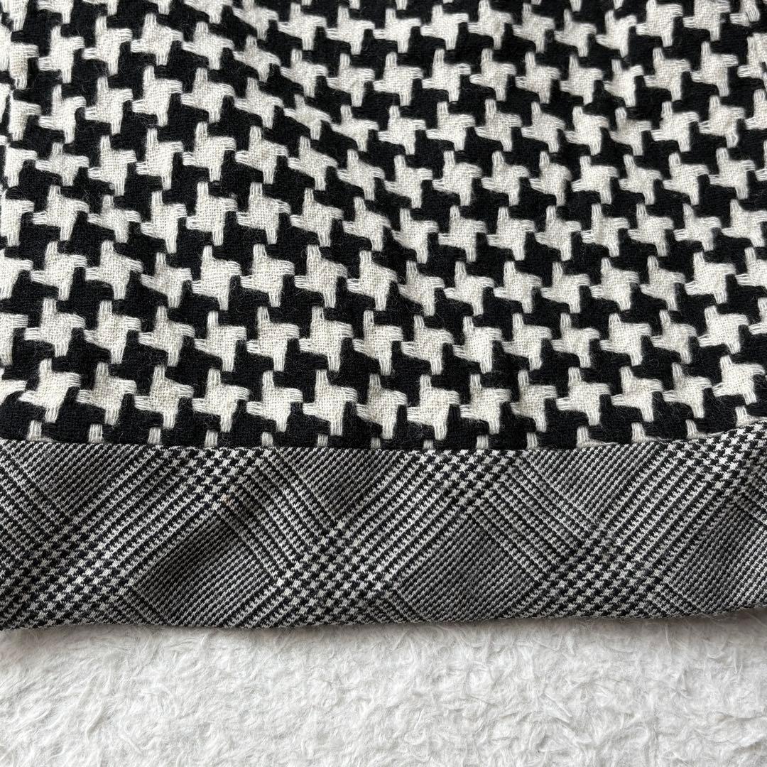 トリココムデギャルソン　千鳥格子　チェスターコート　グレンチェック　モノトーンM