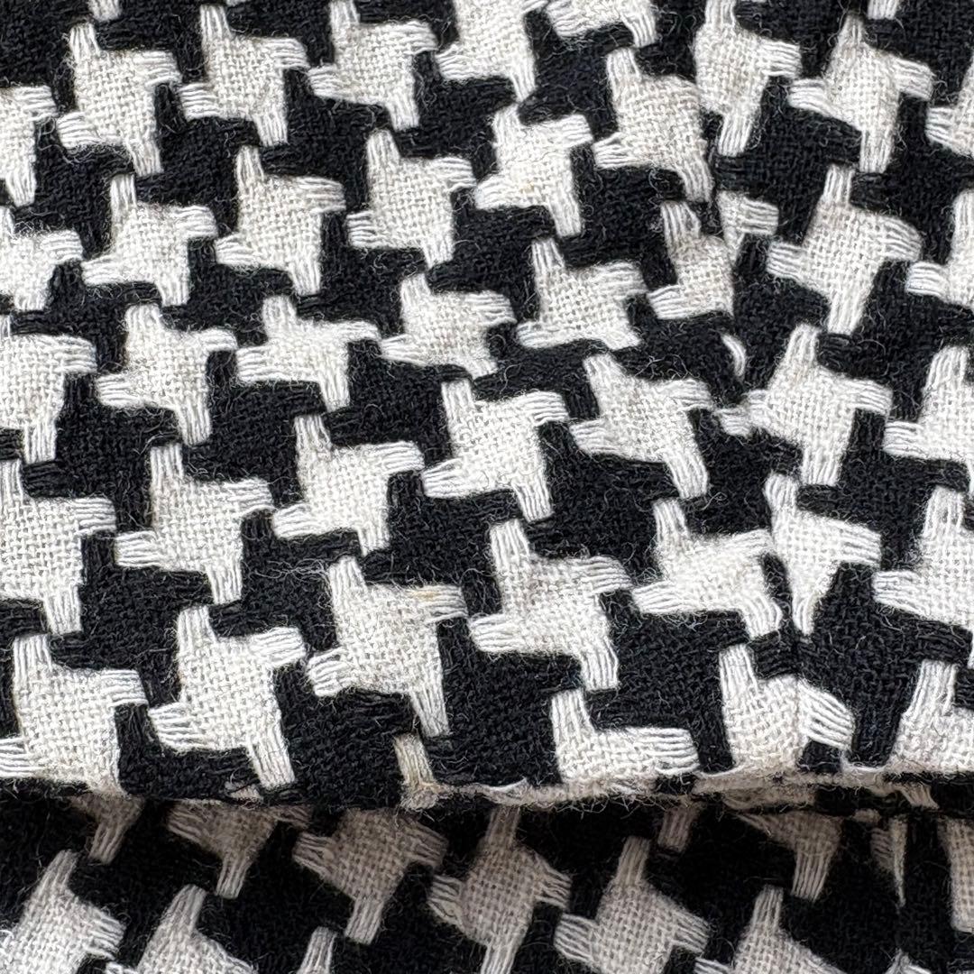 トリココムデギャルソン　千鳥格子　チェスターコート　グレンチェック　モノトーンM