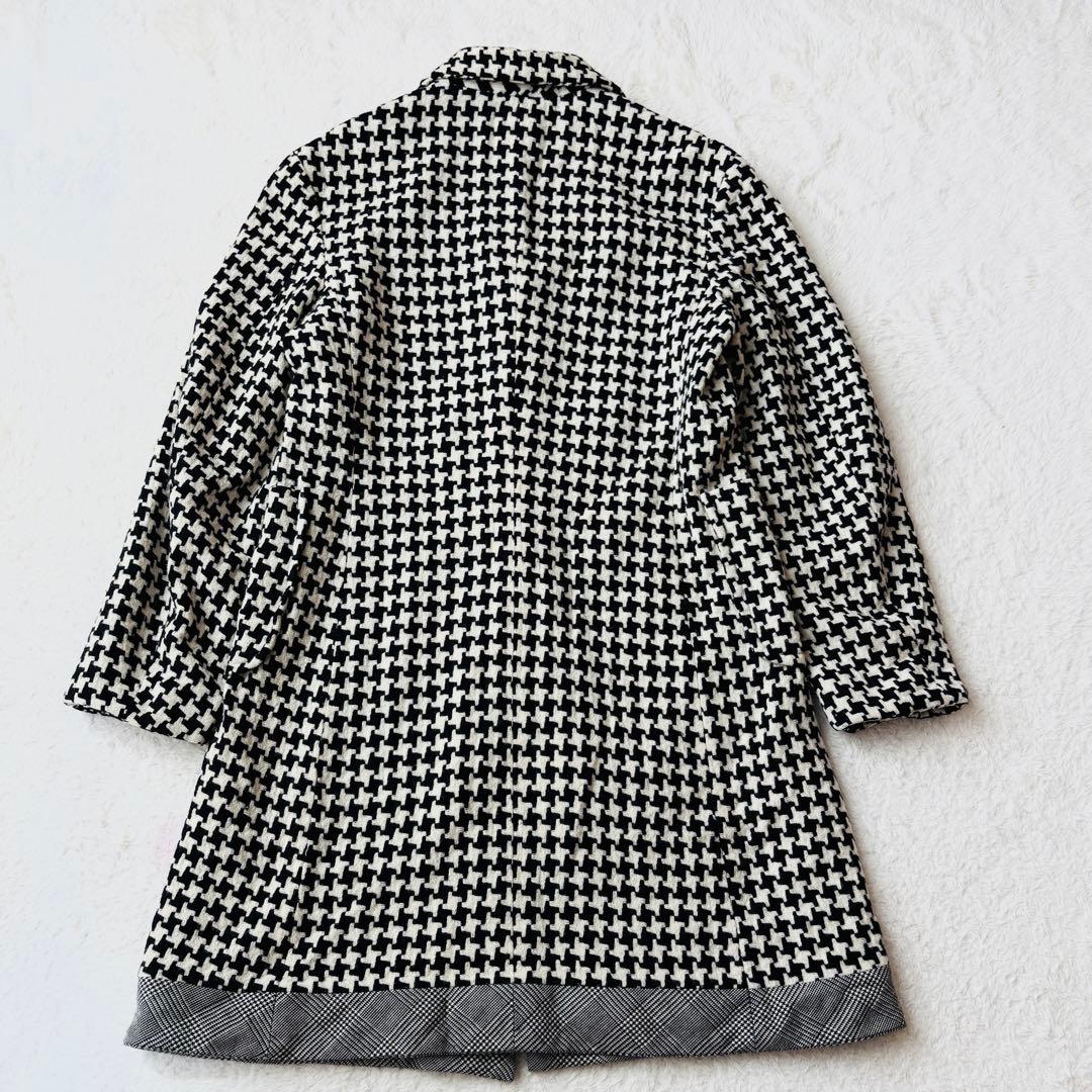 トリココムデギャルソン　千鳥格子　チェスターコート　グレンチェック　モノトーンM