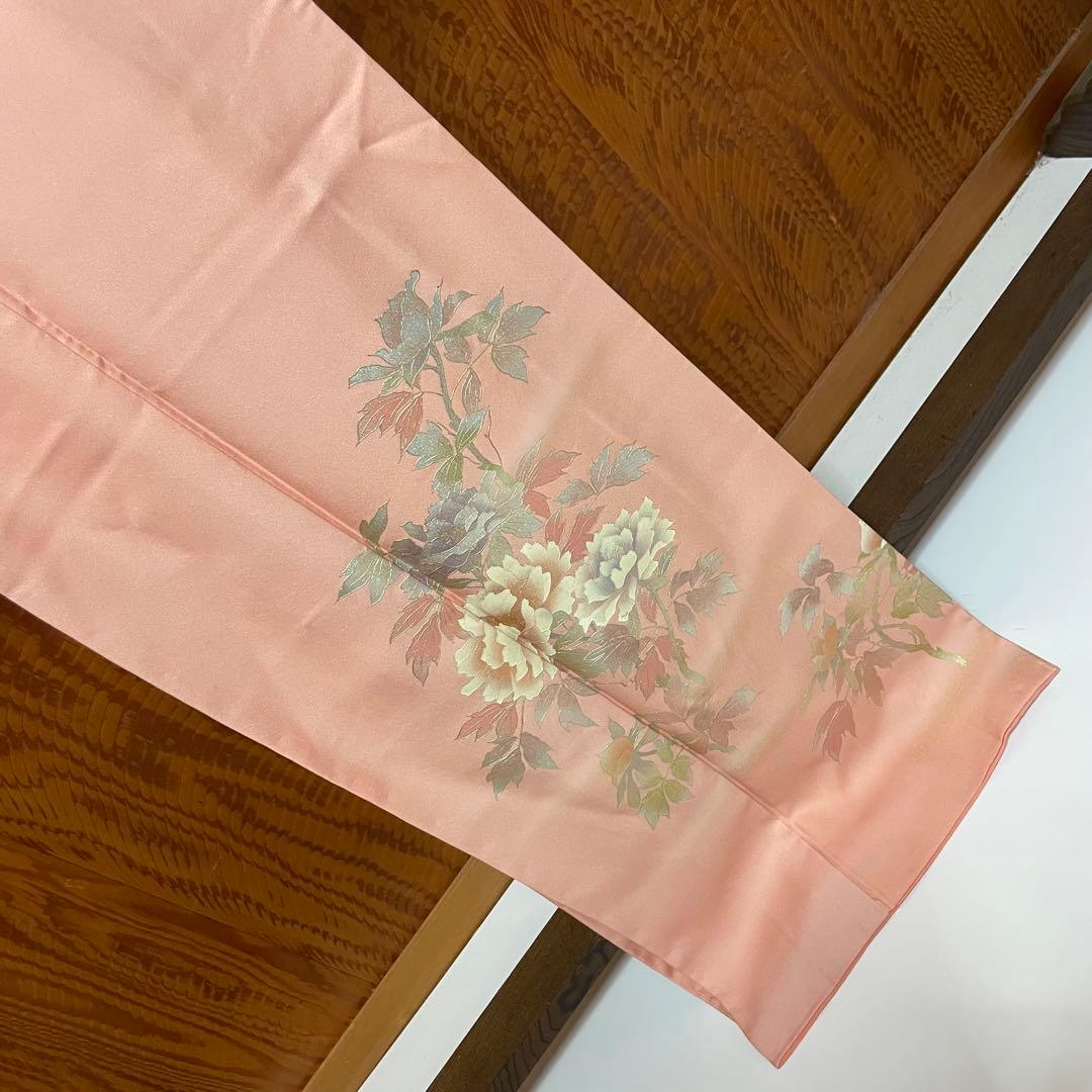 落款あり 【金彩友禅 和田光正 】付下げ 牡丹文様 正絹 裄65.5 v118