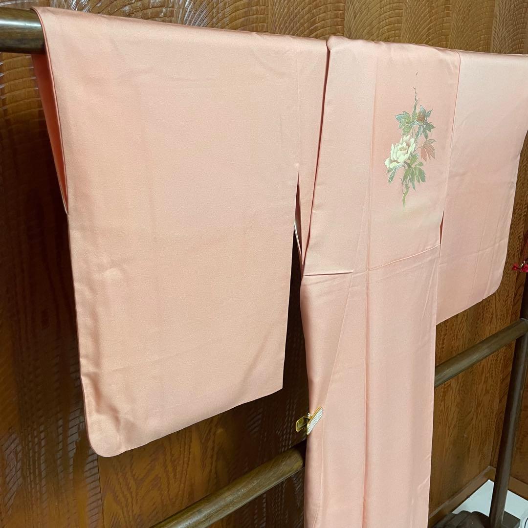 落款あり 【金彩友禅 和田光正 】付下げ 牡丹文様 正絹 裄65.5 v118