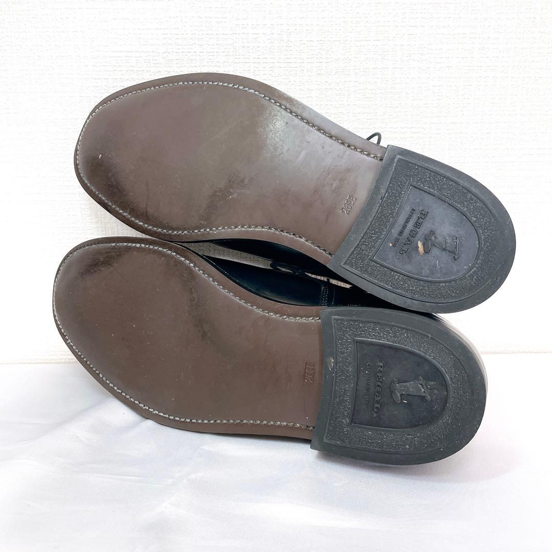 【美品】REGAL プレーントゥ ガラスレザー 2504 ブラック 26EE