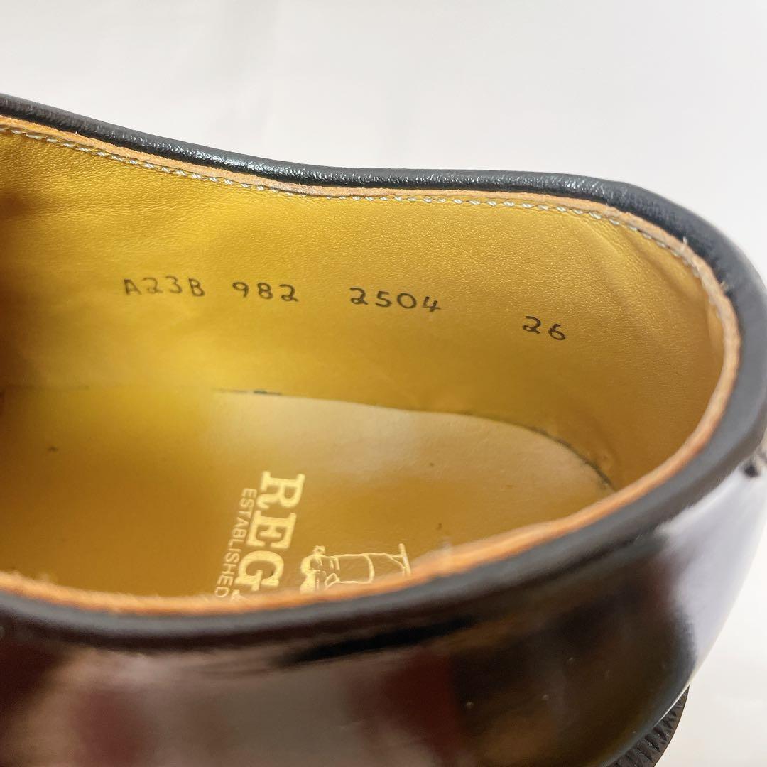 【美品】REGAL プレーントゥ ガラスレザー 2504 ブラック 26EE